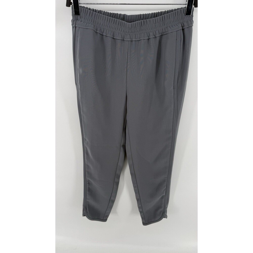 J. Crew Rese Women’s High Rise Elastic Waist Shirt Tail Hem Pants Gray Size 0